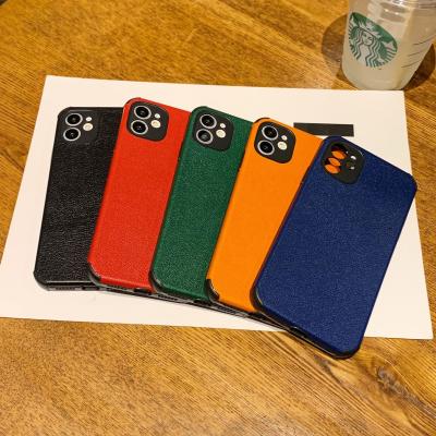 China Universal Apple Series Four Sticker Leather Corner Falling Cases, Men And Women Anti-falling Anti-drop Case For iPhone 12 for sale