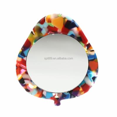 China GRS Material Acetate Lighted And Acrylic Mirror Custom Exquisite Woman Makeup Gift Round Mirror Small for sale