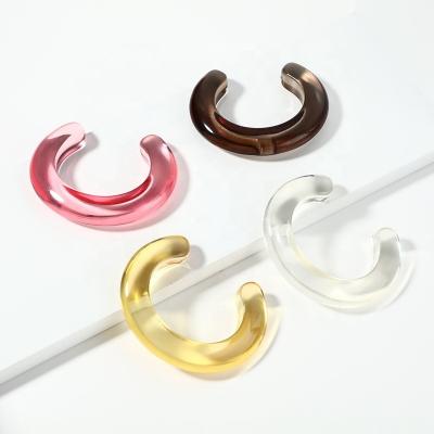 China Office/Career Manufacturers Resin Bangle Fashion Color Transparent Bangle C Form Cuff Jewelry Sets Made In China Wholesale Accessories for sale