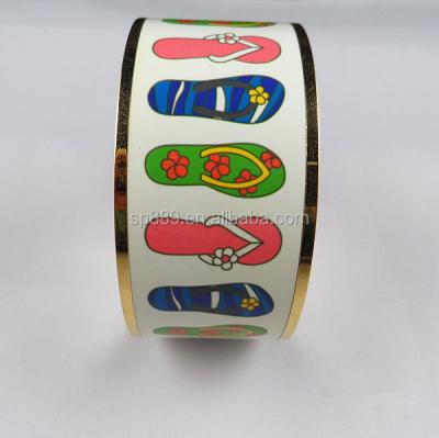 China Stainless Steel Western Fashion The Colorful Chinese Shoes Enamel Bangle for sale