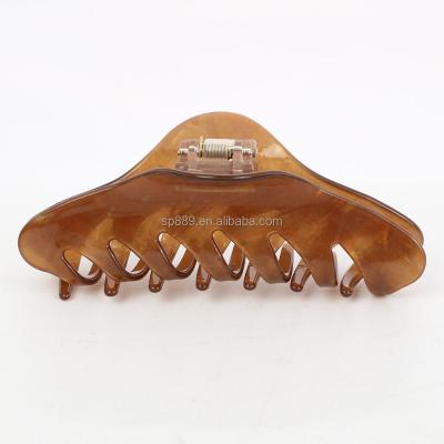 China Wholesale Custom 2021 Fashion Korean Woman Modern Hollow Logo Hair Clip Accessories Cellulose Acetate Hair Claw For Long Hair for sale