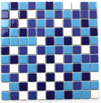 China Wholesale CLASSIC Porcelain Ice Crack Mosaic Tile Ceramic Mosaic Pool Tiles 300x300 Glazed Aqua Blue Key Sale Choice Kitchen for sale