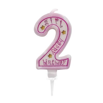 China Handmade Mini Digital 0-9 Pink Boy Birthday Candles Smokeless Cake Candle Decoration Cute Kids Party Birthday for sale