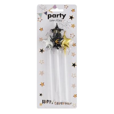 China Handmade Happy Birthday Party Candles Cake or Small Size Five-pointed Star Customize Kids Party Candles Tongue Party Candles for sale