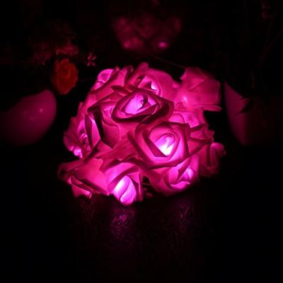 China Decorating for Holidays 2.2m 20 Led PVC Solar Lamp String, Pink Rose Battery Case Lamp String Light for sale