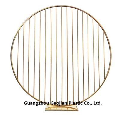 China Durable Hot Selling Flower Frame Stainless Steel Backdrop Stand Wedding Round Arch Frame Background Wedding Stage Gold Decorations for sale