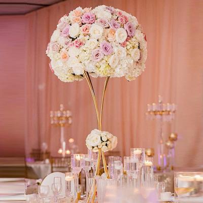 China Large Wedding Table Centerpiece Decorations Metal Flower Ball Stand Store Rack Frame Holder Durable Wedding Shelf Display For Event Decoration for sale