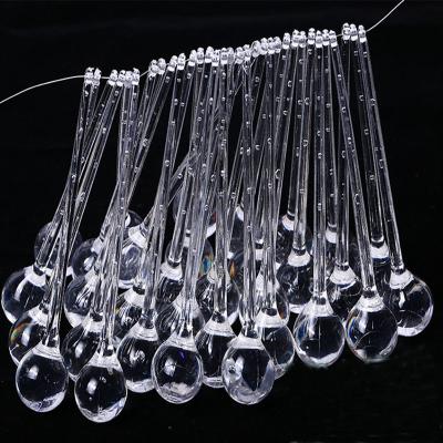 China Charming European Clear Acrylic Water Drop Overhead Ceiling Ornaments Wedding Props Wedding Crystal Drops Ceiling for sale