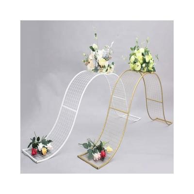 China New European wholesale artificial flower stands pedestals wedding props wave wedding road main decoration for wedding backdrop for sale