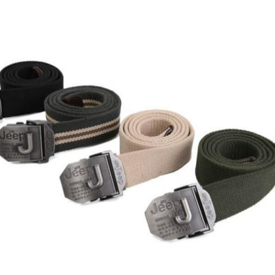 China 100% Polyester Canvas Belt Military Men's Alloy Buckle Thickened Canvas Belt for sale