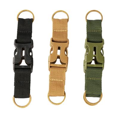 China Durable Nylon Webbing Backpack Multi-Functional Carabiner Buckle Three-Ring Quick Release D-Shaped Hanging Buckle for sale