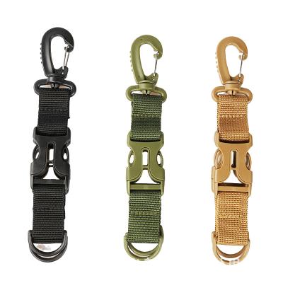 China Durable Nylon Backpack Double Webbing Backpack Buckle Multifunctional Carabiner Key Ring D-shaped Quick Release Buckle for sale