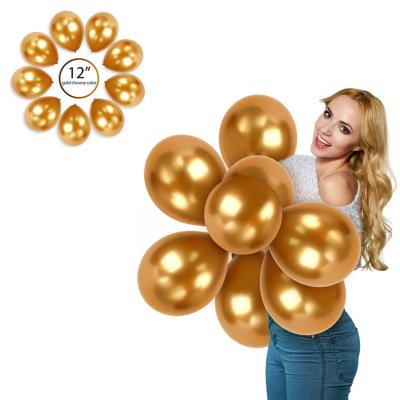 China 12 Inch High Quality Colorful Gold Colorful Gold Decoration Chrome Balloons Brithday /WeedingParty Birthday Decor/Gifts Metallic Latex Balloons for sale