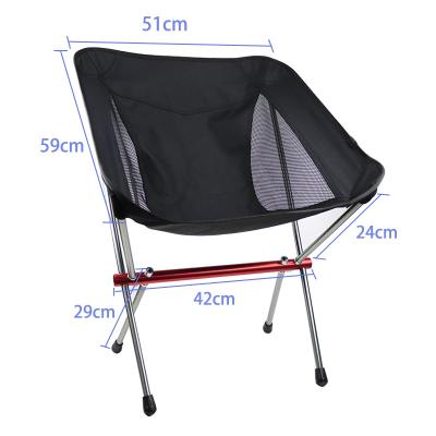 China Outdoor Furniture Supplies Moon Chair Aluminum Camping Fishing Chair BBQ Folding Back Chair Portable Sand for sale