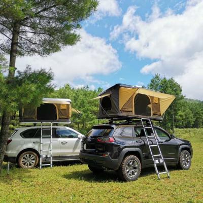 China Camouflage/Field Play Camping Camper Roof Top Tent Car Hardshell Cover Free Ladder Top Tent for sale