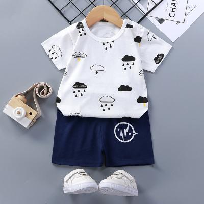 China Breathable 2 Pieces Racing Suit Baby Short Sleeve T-Shirt With Summer Cotton Baby Shorts for sale