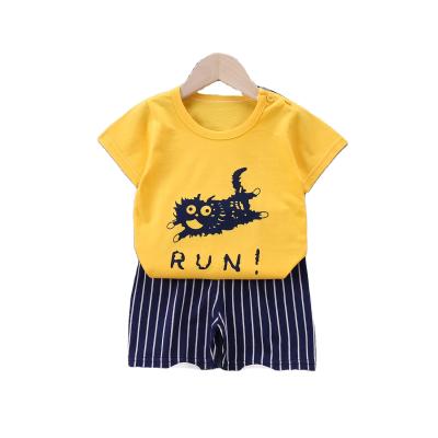 China Korean version of the summer 2022 new cotton short sleeve set breathable children's wear children's clothing boys T-shirt shorts girls foreign trade for sale