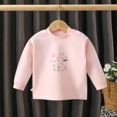 China Whloesale Solid Color Breathable Casual Baby Coats Cartoon Print Cotton Boy Girl Top for sale