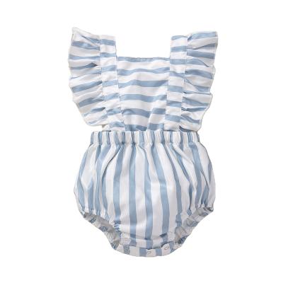 China New and white foreign trade baby rise ha-YI triangle summer 100% baby CIS polyester fiber (polyester) baby blue romper for sale