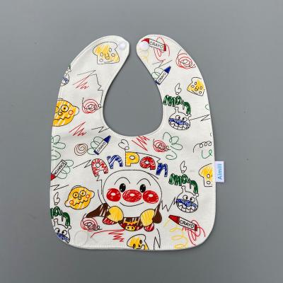 China 2022 Ultimate Weaning Print Cotton Washable Vintage Weaning Waterproof Baby Food Fleece Washable Feeding Bibs for sale