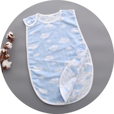 China Dropshipping Two-Layer Antibacterial Cotton and Bamboo Sleeveless Baby Button Gauze Muslin Summer Kick-Proof Sleeping Bag for sale