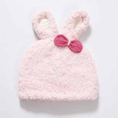 China Autumn And Winter Hat Lamb Hair Bow Rabbit Ear Baby Sweater Korean Breathable Hat for sale