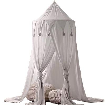 China Tricolor Folded Chiffon Triangle Flag Tassel Three Door Mosquito Net for sale