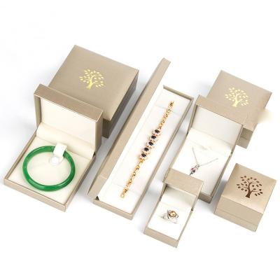 China Eco-friendly Jewelry Ring Earring  Box Custom Luxury Necklace Bracelet Ring Jewellery Gift Packing Box Velvet Insert Gold Leatherette Paper Gift Packaging Jewelry Box for sale