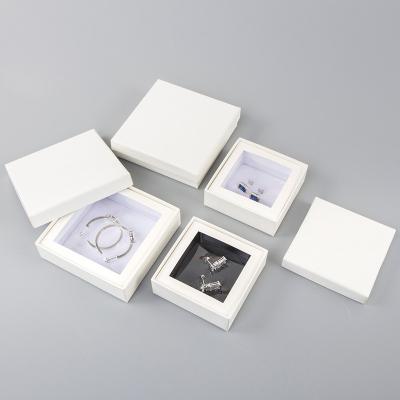 China Eco-friendly Jewelry Ring Earring  Box Luxury White Cardboard Paper Bracelet Necklace Jewelry Packaging Boxes With Custom Logo for sale