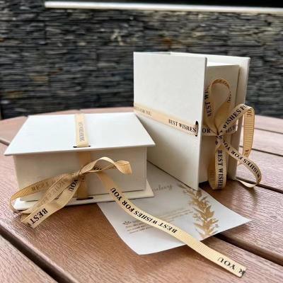 China Eco-friendly Jewelry Ring Earring  Box Custom Logo Book Shape Ring Crystal Necklaces Bracelet Box Kraft Paper Jewelry Packaging Magnetic Jewellery Box And Pouch for sale