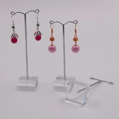 China Jewelry Disply China Factory Custom T Shaped Acrylic Earring Display Stand Plexiglass Earrings Jewelry Holder for sale