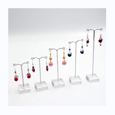 China Jewelry Disply OEM Shape Custom Color Transparent or Black Acrylic Earring Jewelry Desktop Display Holder Acrylic Display Stands for sale