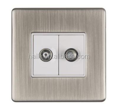 China Bedroom ; UK Standard 1G satellite socket+TV metal N channel office building socket for sale