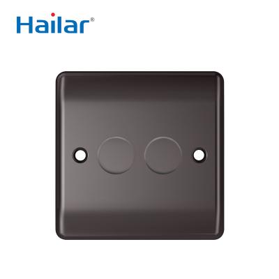 China 2 Gang UK Switch Hailar Standard Polished Nickel 250W 2 Gang 1 Black Way Dimmer Switch for sale