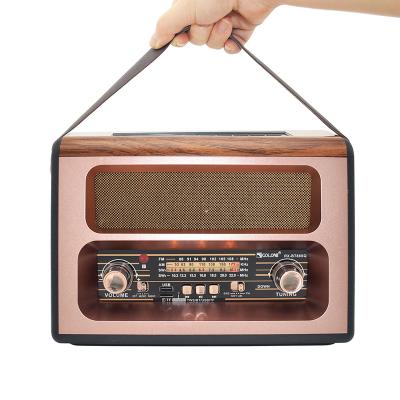 China Retro Vintage Multiband Wireless Internet Radio Home Wooden Desktop Radio FM AM SW1-2 Radio Speaker With BT USB TF Slot for sale