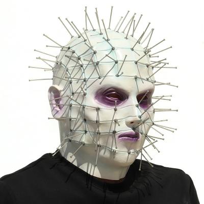 China Festival Celebration ISO9001 Qualified Latex Mask Full Head Horror Movie Hellraiser Pinhead Halloween Cosplay Mask For Adult for sale