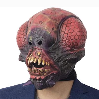 China Realistic Full Latex Red Alien Alien Biological Head Festival Celebration Mask Masks Costume For Halloween Carnival Costume Party for sale