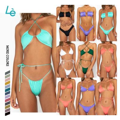 China Uncommon Girls Breathable Hot Selling Lovely Brazilian String Wearing Swimwear Swimwear Micro Bikinis Sets For Women for sale