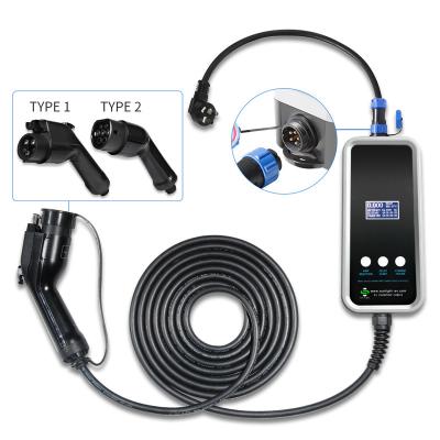 China Cheap car power charger china imports 3 phase 6A to 16A with type 1 / type - 2 ev charger car wallbox for sale