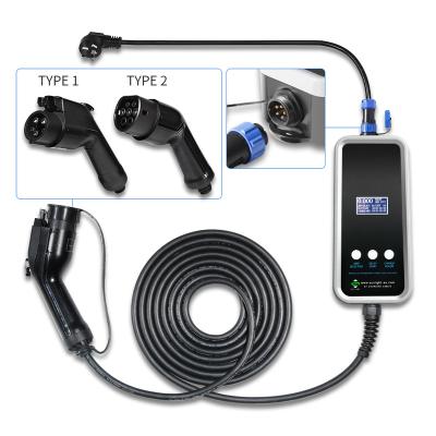 China With Delayed Start, Adjustable Current 32A EV Charger Station and Various Joiner Adapter with Type 1/Type2 SU-PT15002 for sale