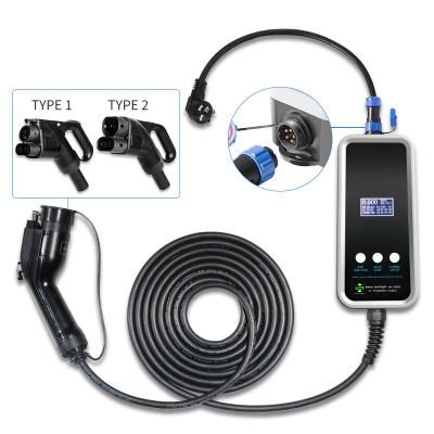 China 32A EV Gun Charging LED Display with Delayed Start and Type 1 / Type - 2 Socket SU-PT15002 for sale