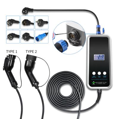 China 40A with type 1 / type - 2 ev charging connector with various joiner adapter and LED display delayed start SU-PT15002 for sale