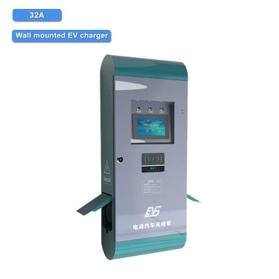 China Wall Mounted 32A / 64A EV Electric Auto Charging Stations With Two Plug SU-WM32001 for sale