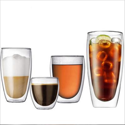 China China Factory Explosion Proof Christmas Time Double Wall Custom Coffee Glassware for sale