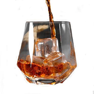 China Viable Old Fashioned Hex Clear Glass Mug For Whiskey Drinking With A Heat Resistant for sale