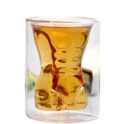 China High borosilicate muscle man summer sustainable double wall tumlber glass beer glass for sale