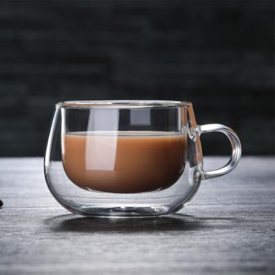 China Sustainable High Quality Glass With Handle Milk Cup Heat Resistant Glass Coffee Mug for sale