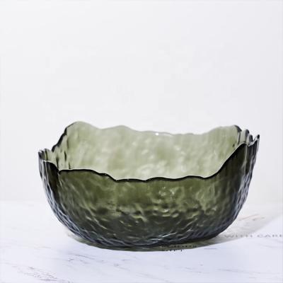 China Creative Color Embossed Cute Dessert Salad Tableware Glass Bowl Eco - Friendly for sale