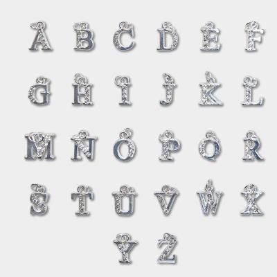 China Wholesale Metal Alphabet Rhinestone Nail Rings Crystal Jewelry Hoops With Nail Tool Piercing Hand Drill For Nail Tip Deco for sale