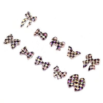 China Newest Fashion 10styles Plastic Butterfly Bowknot Nail Ornaments For Women Girls Nail Art Designs for sale